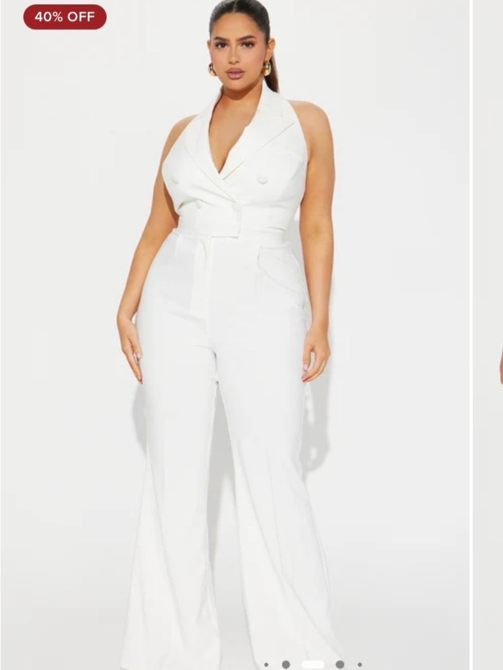 Halter White tailored Jumpsuit